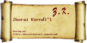 Zborai Kornél névjegykártya