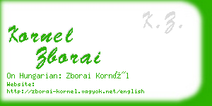 kornel zborai business card